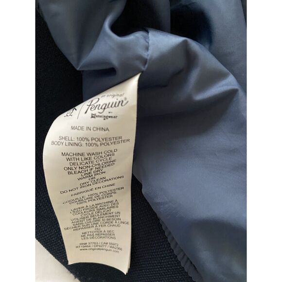 Original Penguin Blue Lightweight Zippered Front Pockets Bomber Jacket Sz XL - Picture 5 of 11